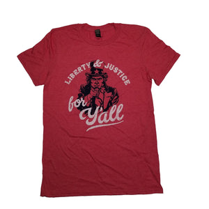 Liberty and Justice for Y'all Short Sleeve Cotton T-shirt