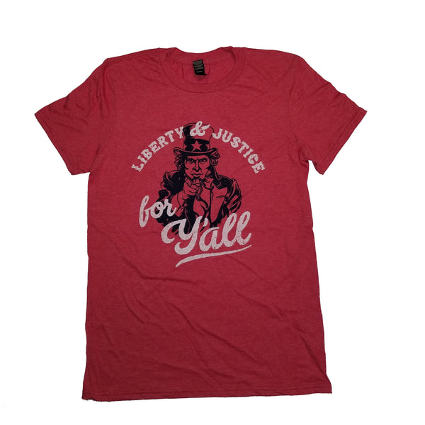 Liberty and Justice for Y'all Short Sleeve Cotton T-shirt