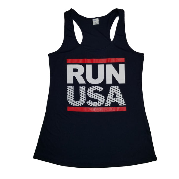RUN USA Women's Cotton Blend or Dry Fit Tank Tops