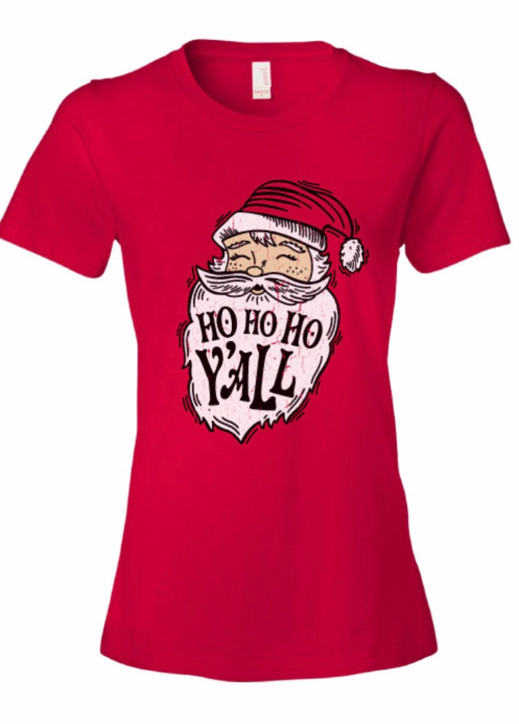 Ho Ho Ho Y'all Short Sleeve Cotton T-shirt